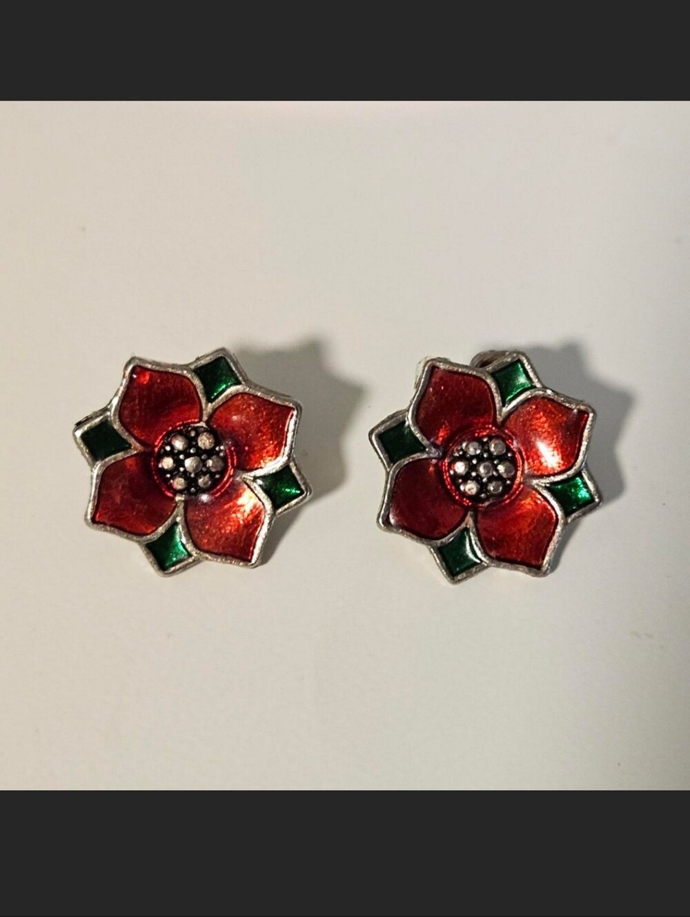 Poinsettia Flower Earrings